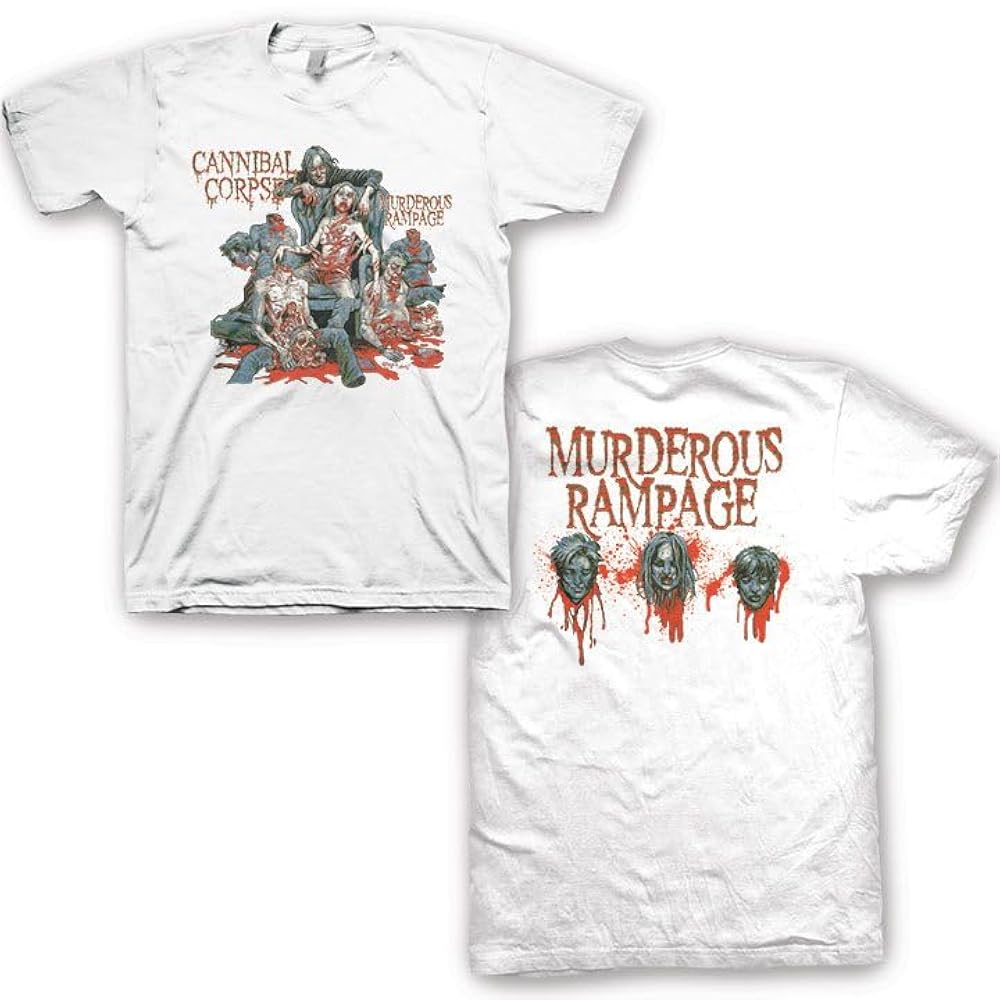 Amazon.com: Cannibal Corpse Men's Rampage T-Shirt White